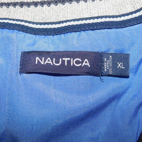 Nautica Mens XL Gray Blue Cable Knit V neck  Sweater Vest - Picture 5 of 9